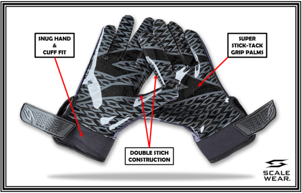 Football receiver gloves flag football sticky palms