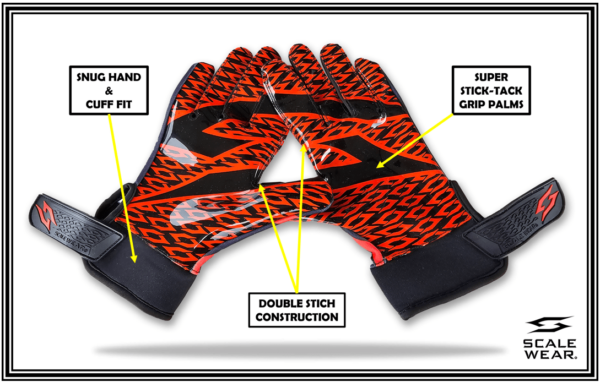 Football receiver gloves flag football sticky palms