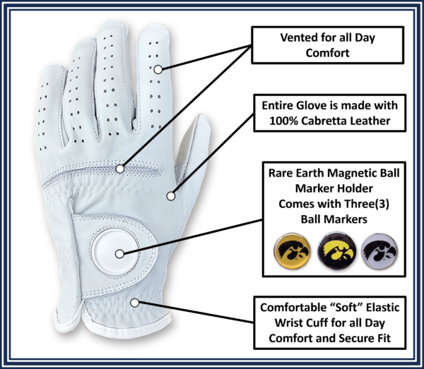 University of Iowa Hawkeyes Golf Gloves